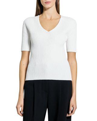 Pointelle V Neck Tee by THEORY