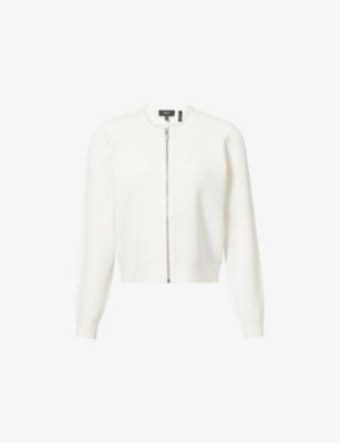 Pointelle Zip-Up Knitted Cardigan by THEORY