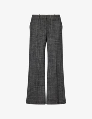 Pressed-Crease Wide-Leg Wool-Blend Trousers by THEORY
