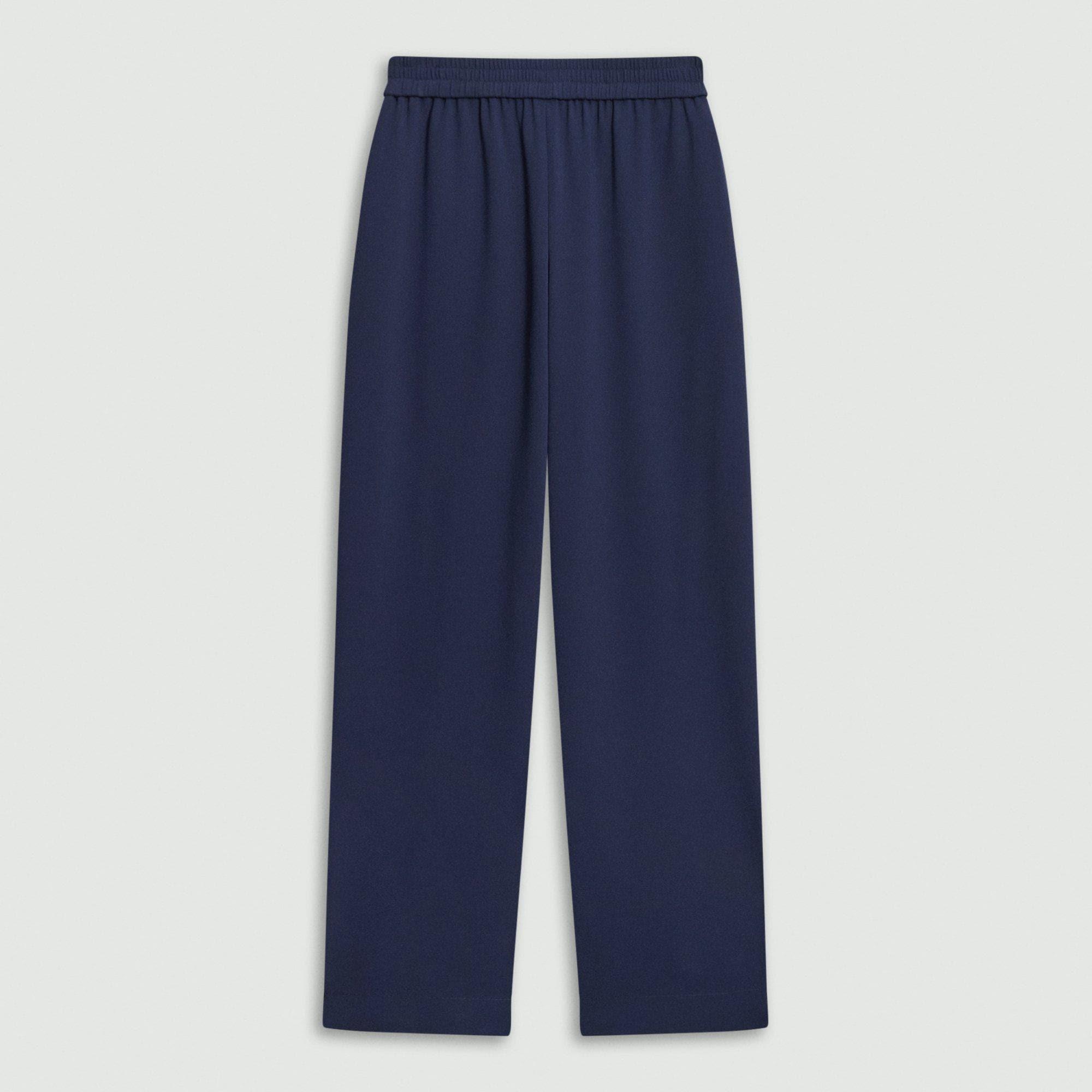 Relaxed Pull-On Pant in Satin Crepe by THEORY