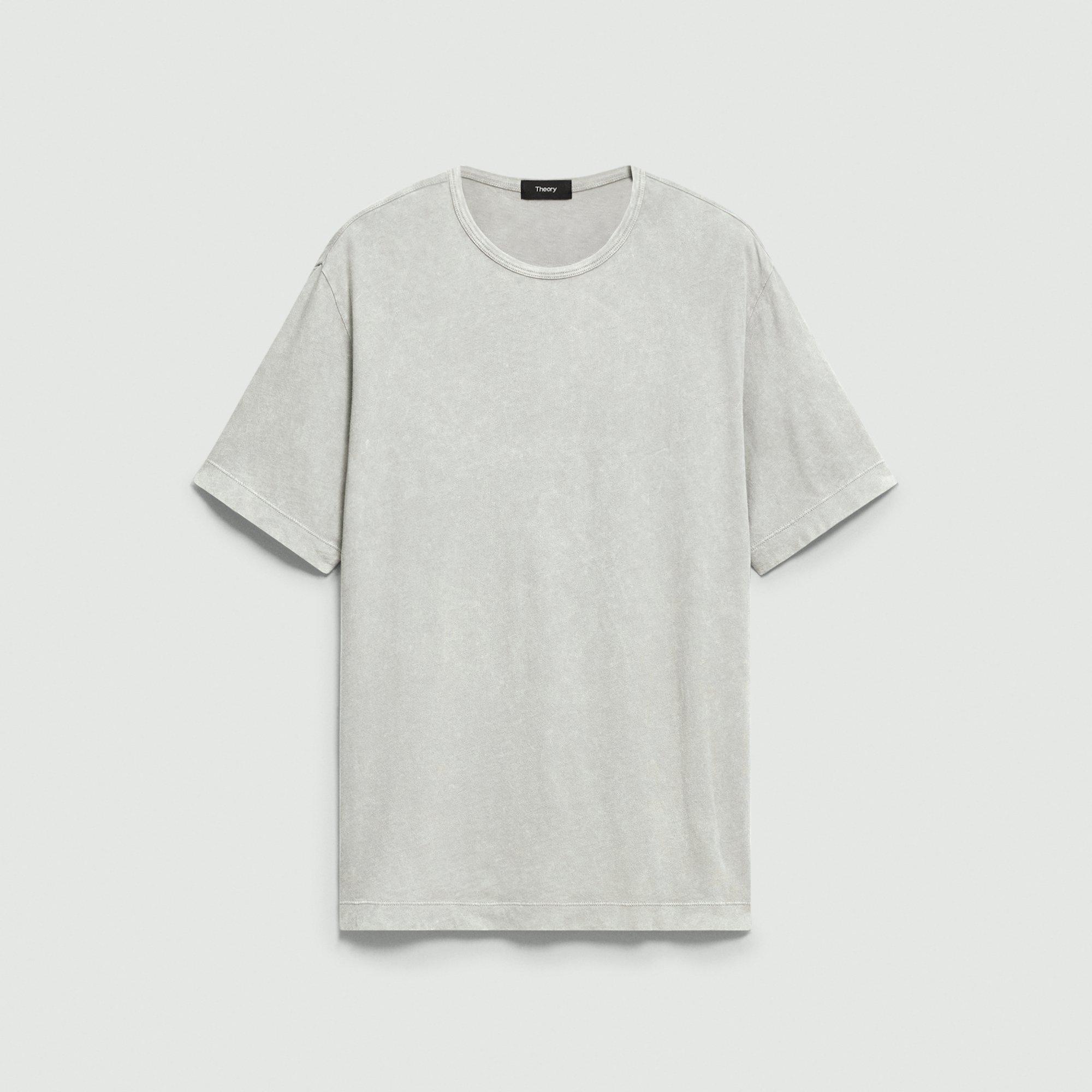 Ribbed Crewneck Tee in Fade Jersey by undefined Ribbed Crewneck Tee in Fade Jersey by undefined