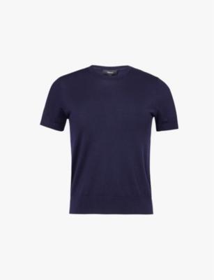 Round-neck ribbed wool-blend top by THEORY
