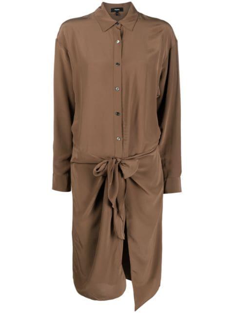 Sarong draped shirtdress by THEORY