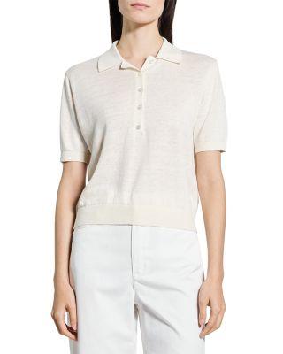 Semi Sheer Polo Top by THEORY