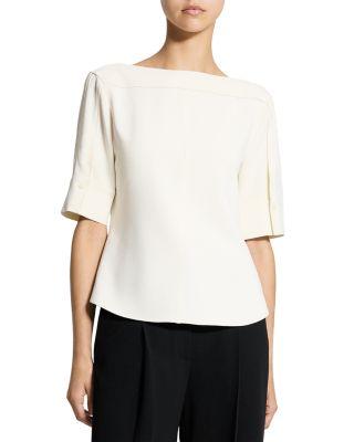 Short Sleeve Boatneck Top by THEORY