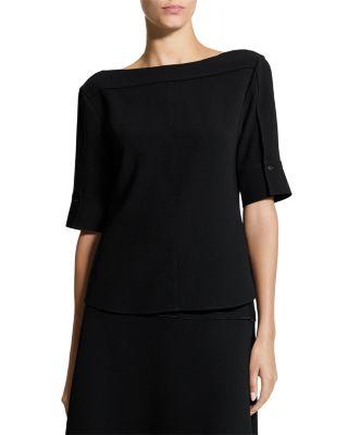 Short Sleeve Boatneck Top by THEORY