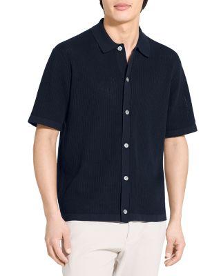 Short Sleeve Button Down Shirt in Tactile Cotton by THEORY