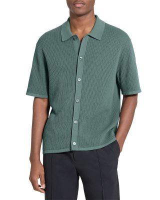 Short Sleeve Button Down Shirt in Tactile Cotton by THEORY