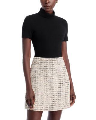 Short Sleeve Roll Neck Mini Dress by THEORY Short Sleeve Roll Neck Mini Dress by THEORY