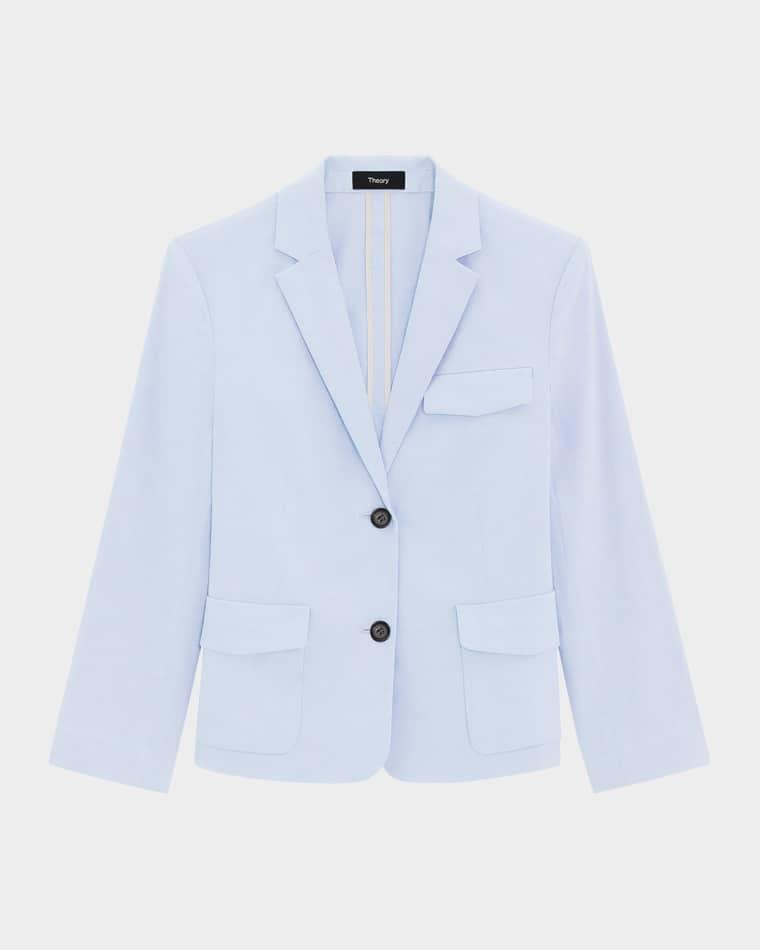 Shrunken Crunch Linen Jacket by THEORY