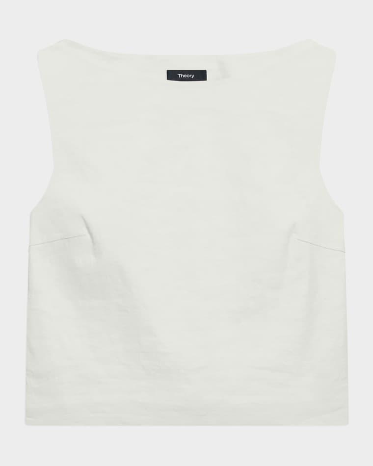 Sleeveless Bateau-Neck Top by THEORY