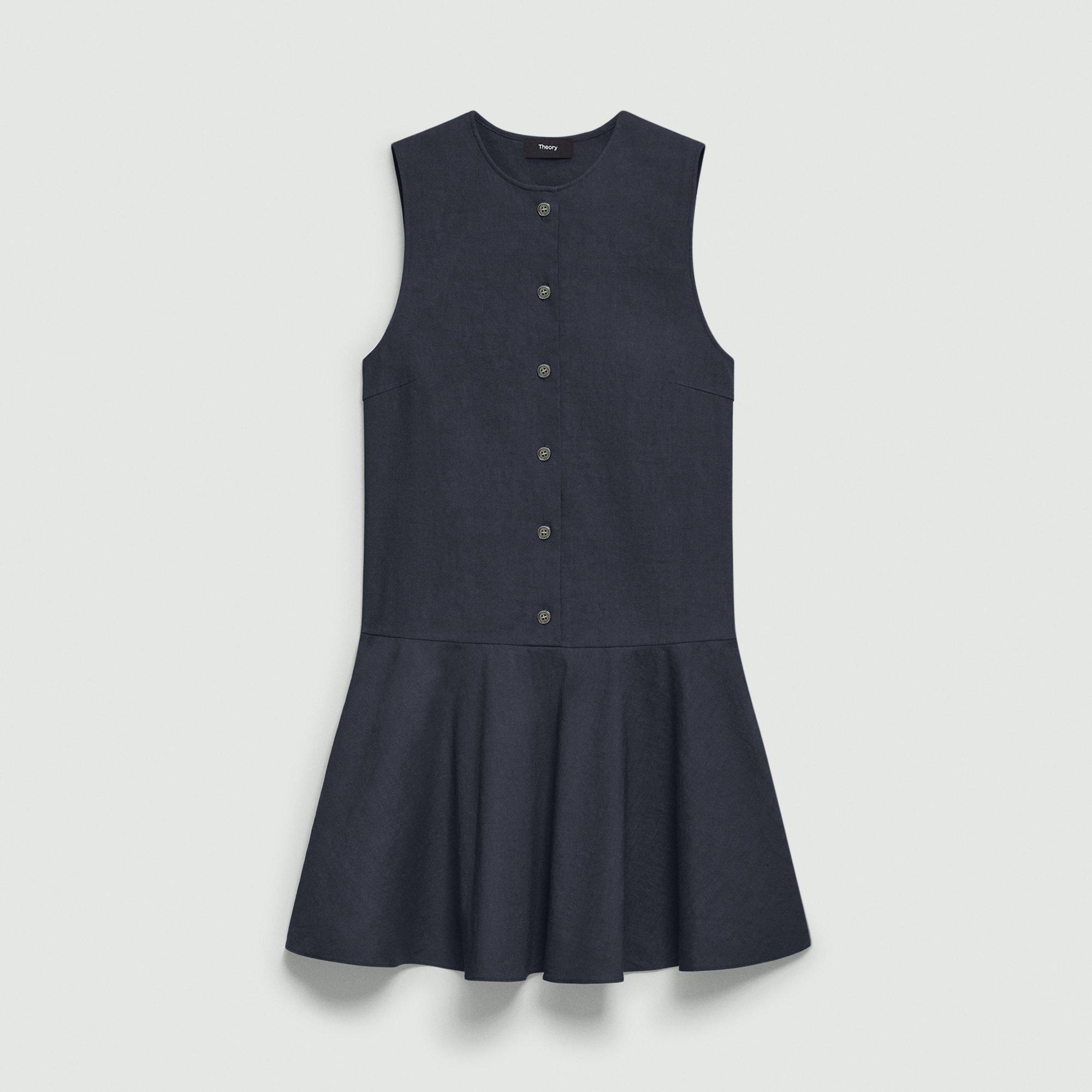 Sleeveless Mini Dress in Good Linen by THEORY