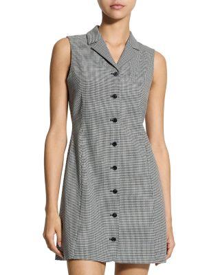 Sleeveless Tailored Button Dress by THEORY