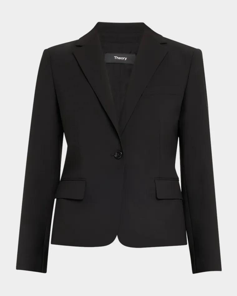Slim One-Button Jacket by THEORY