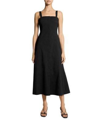 Square Neck Midi Dress by THEORY