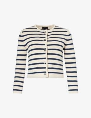 Stripe-pattern cotton-knit jacket by THEORY