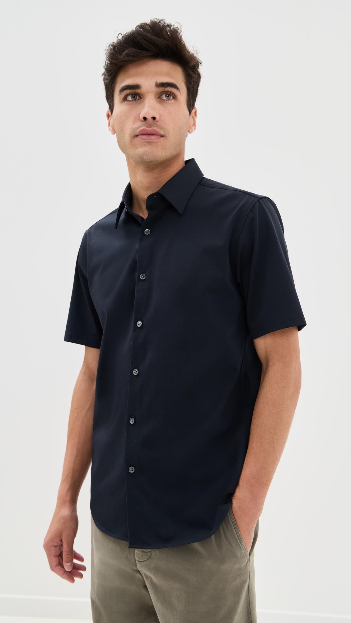 Structure Knit Irving Short Sleeve Shirt by THEORY