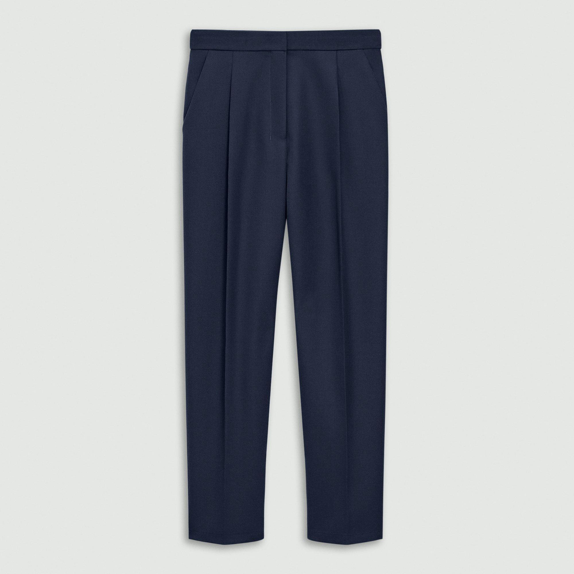 Tapered High-Rise Pant in Wool-Blend by THEORY