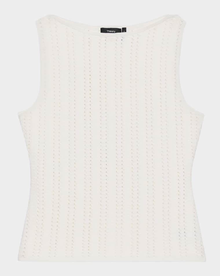 Textured Boat-Neck Top by THEORY