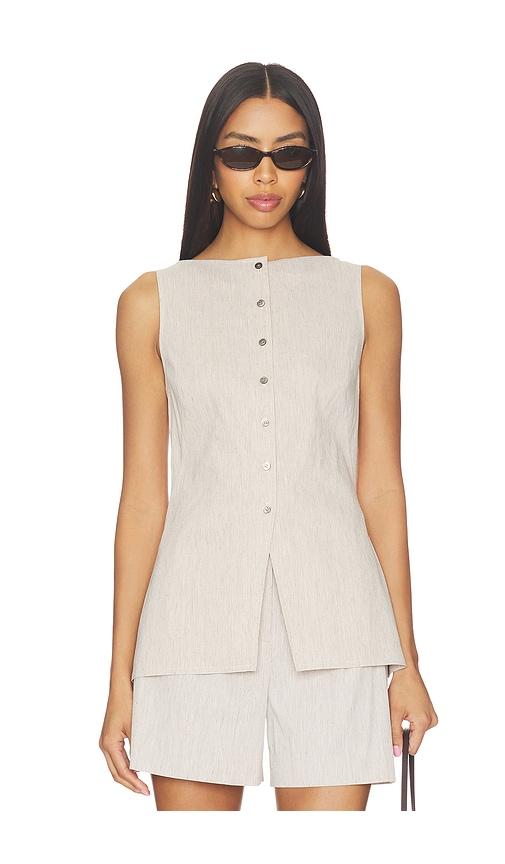 Theory Boatneck Cutaway Top in Neutral by THEORY