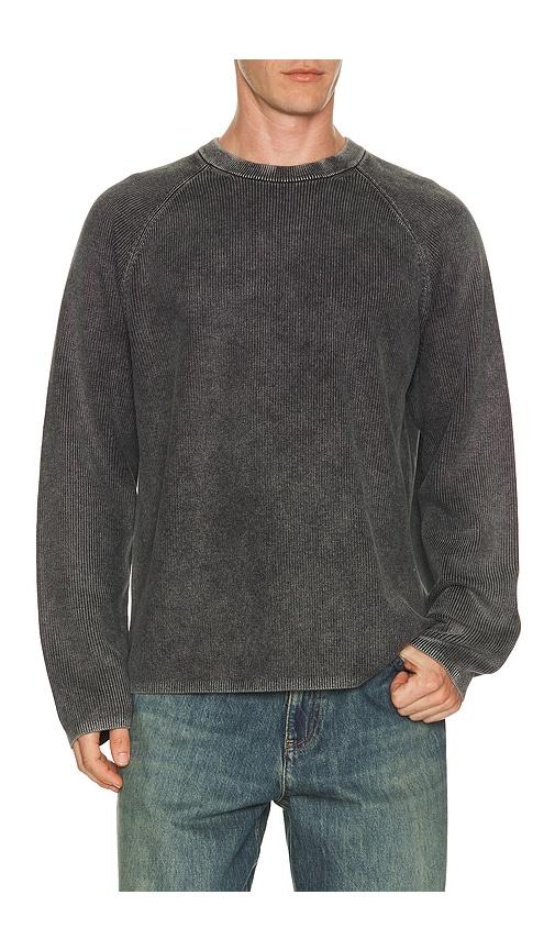 Theory Breach Long Sleeve Crewneck in Charcoal by THEORY