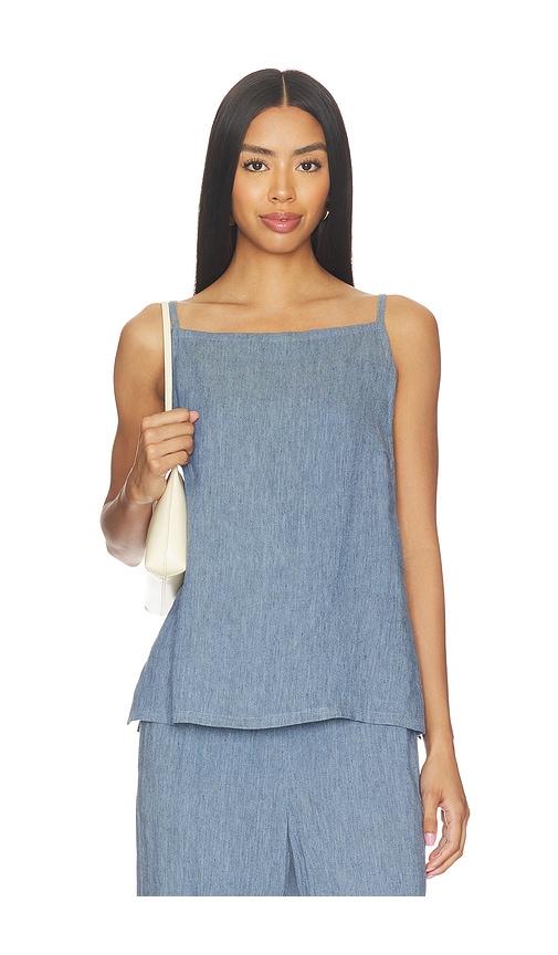 Theory Denim Apron Top in Blue by THEORY