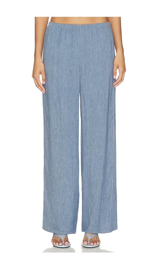 Theory Denim Slit Pant in Blue by THEORY