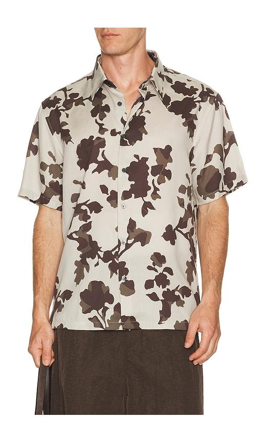 Theory Floral Lyocel Irving Shirt in Grey by THEORY