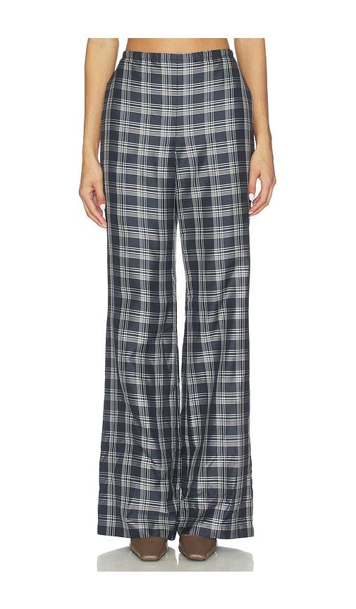 Theory Fluid Plaid Pant in Navy by THEORY