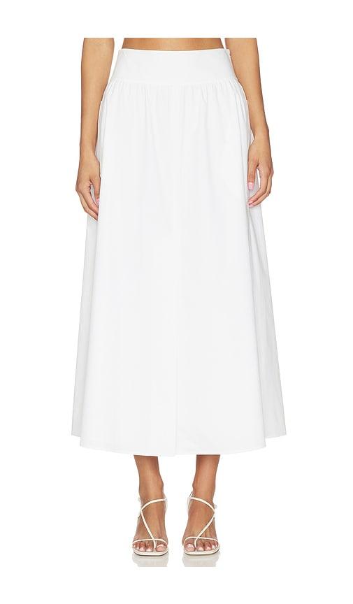 Theory Front Vent Volume Skirt in White by THEORY