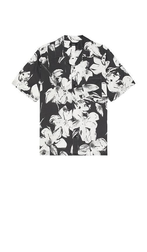 Theory Noll Brush Floral Shirt in Black by THEORY