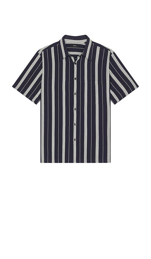 Theory Noll Short Sleeve Shirt in Blue by THEORY