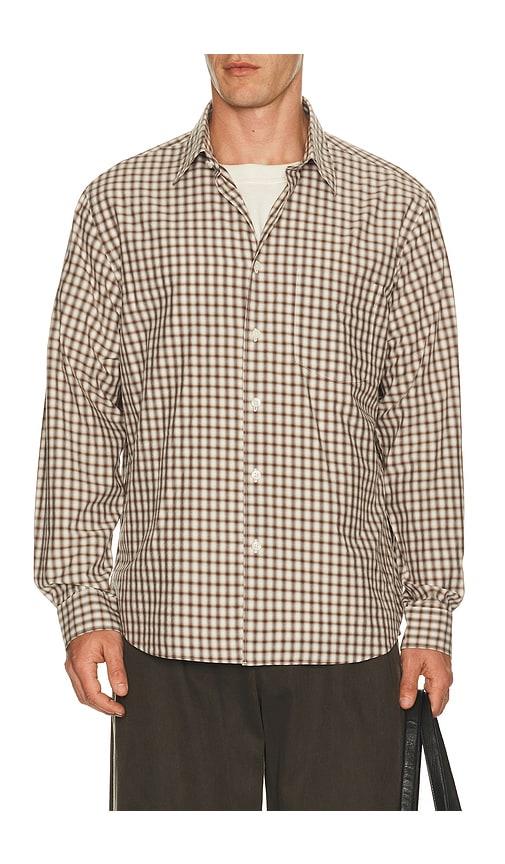 Theory Park Check Weekend Shirt in Brown by THEORY