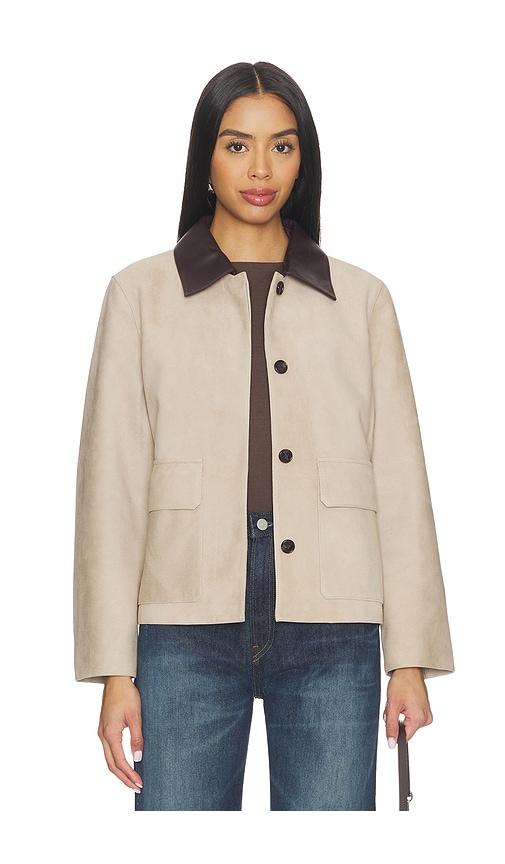 Theory Patch Boxy Jacket in Tan by THEORY