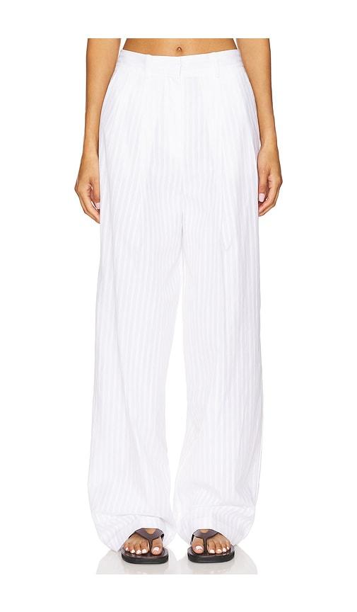 Theory Pleat Pant in White by THEORY
