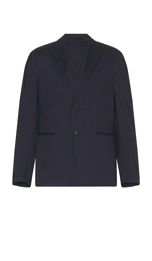 Theory Stretch Linen Clinton Blazer in Black by THEORY
