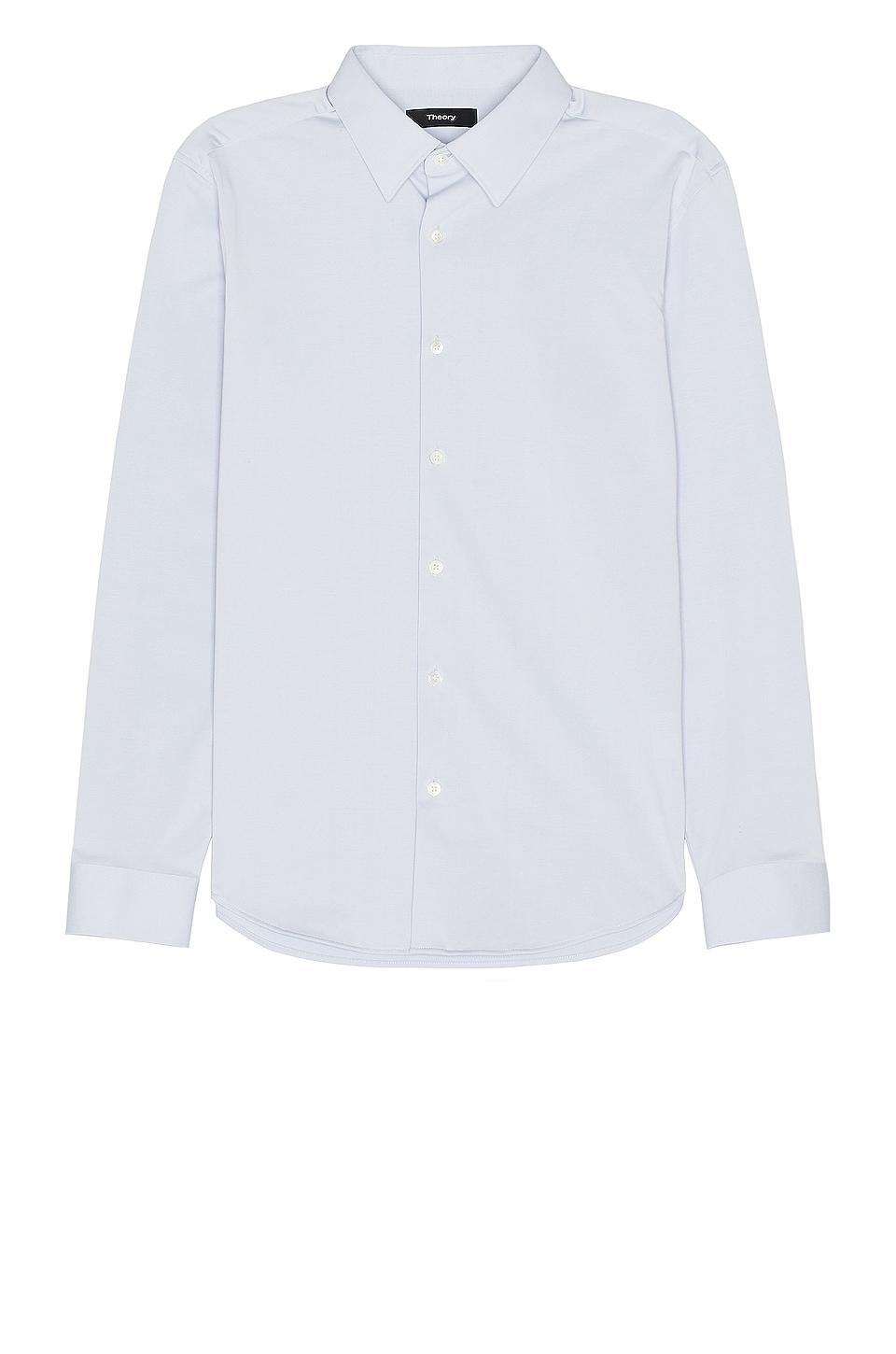 Theory Sylvain Structure Knit Shirt in Baby Blue by THEORY