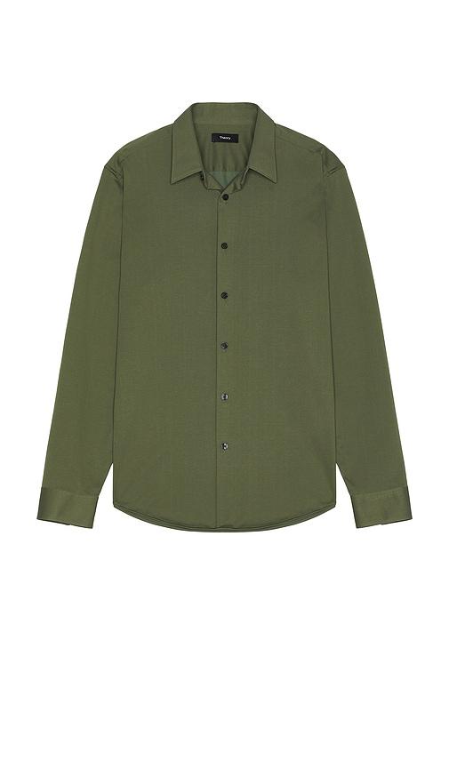 Theory Sylvain Structure Knit Shirt in Green by THEORY