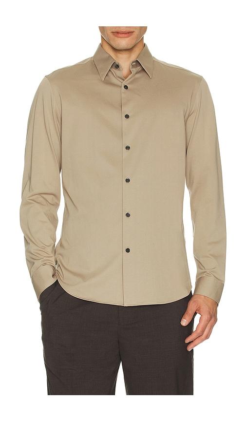 Theory Sylvain Structure Knit Shirt in Grey by THEORY