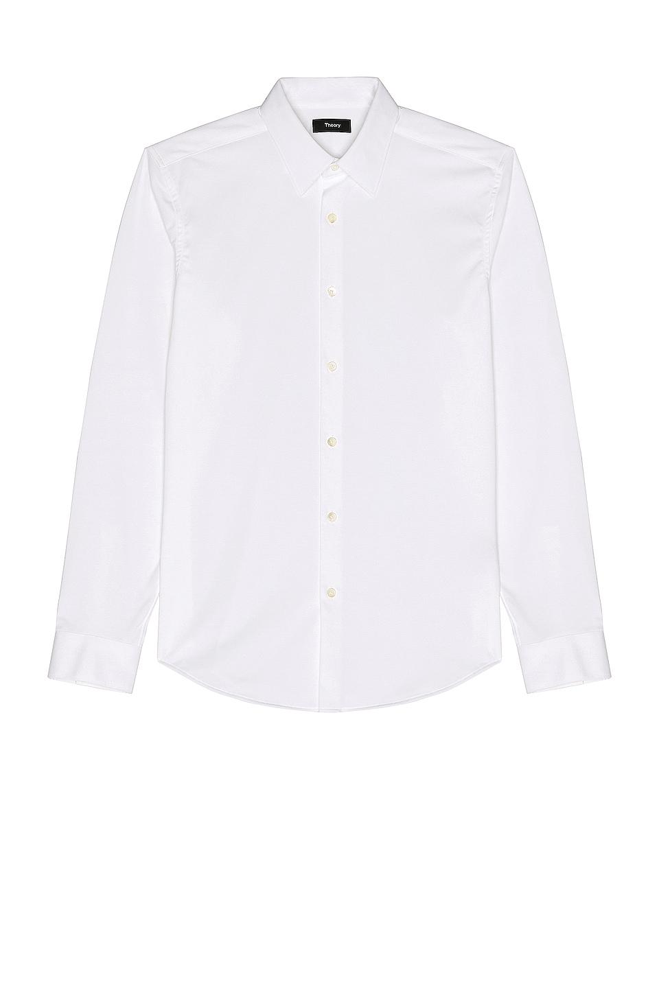 Theory Sylvain Structure Knit Shirt in White by THEORY