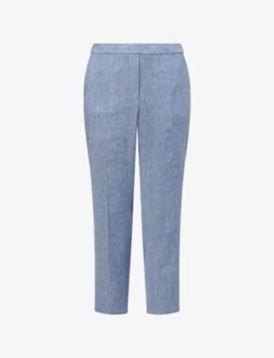 Treeca Pull-On Linen-Blend Trousers by THEORY
