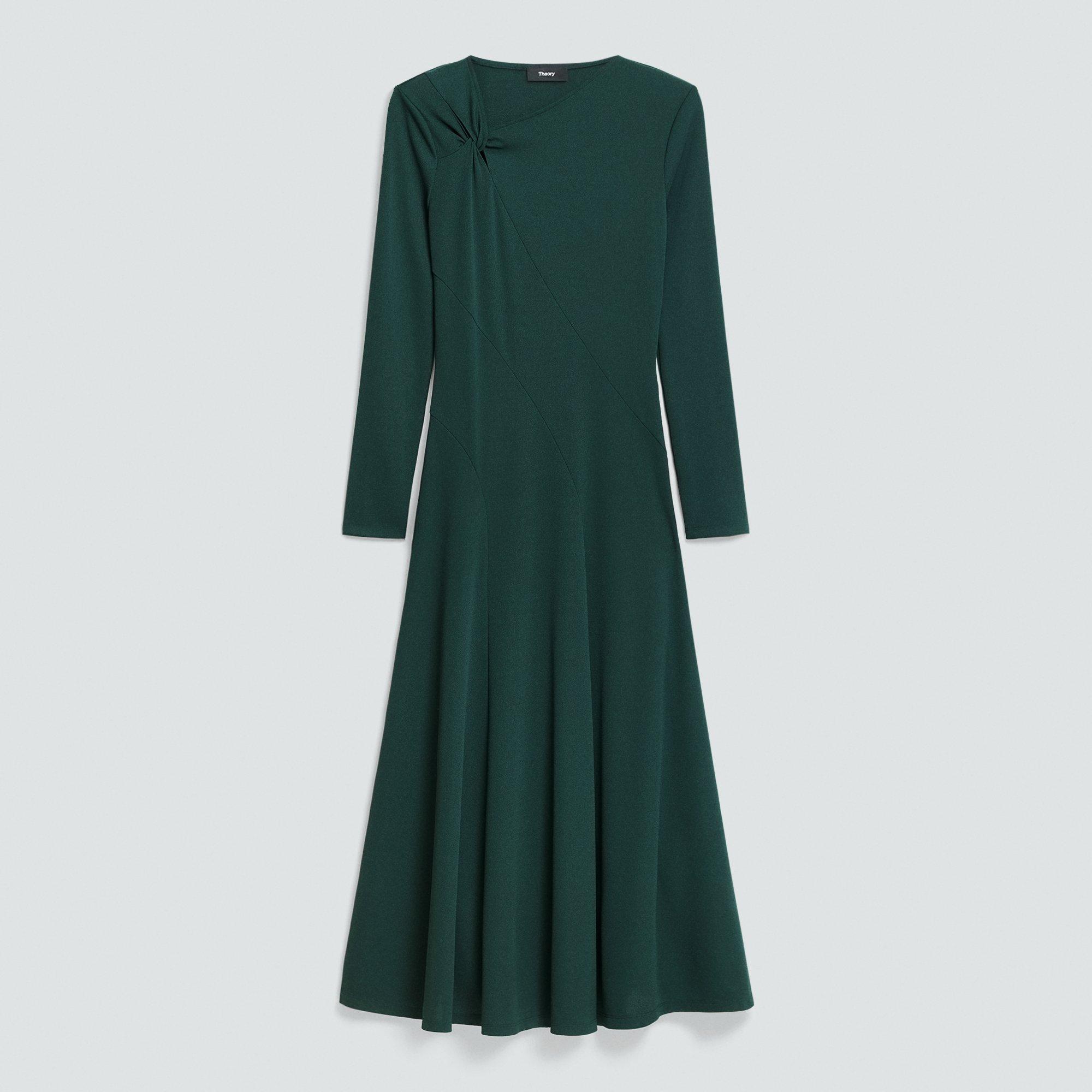 Twist Neck Dress in Crepe Jersey by THEORY