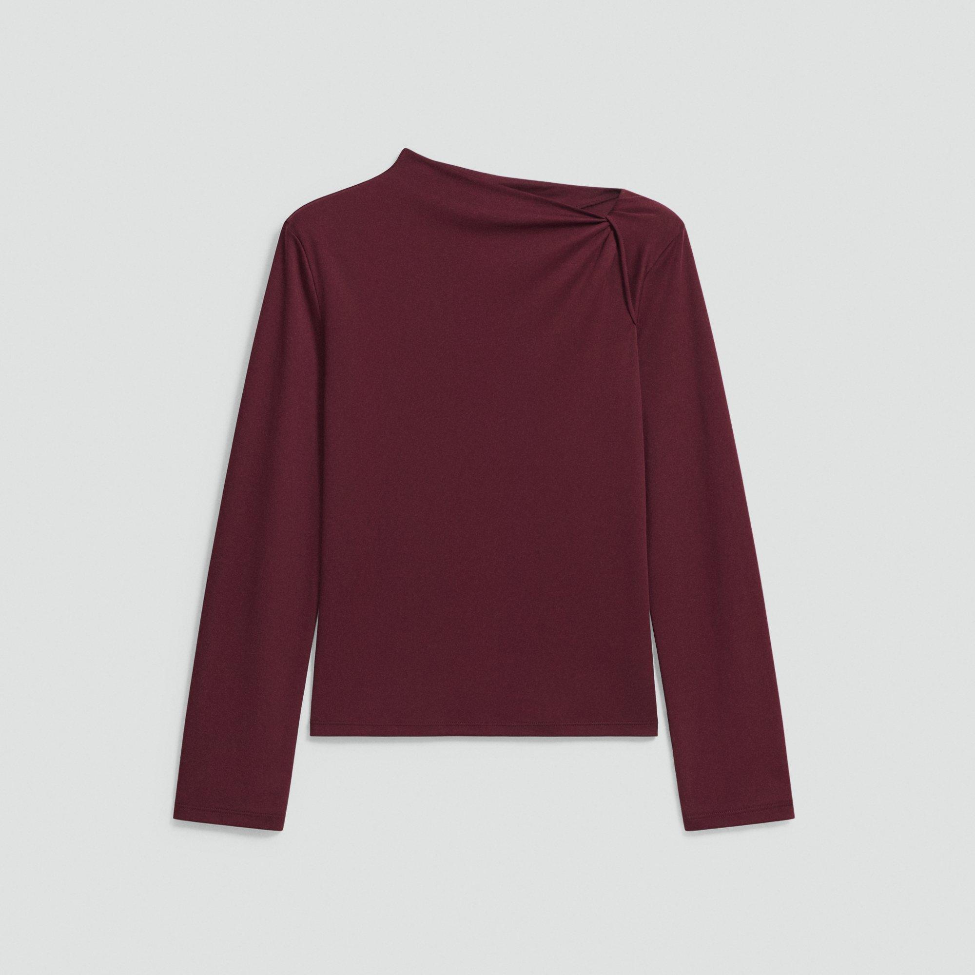 Twist Neck Top in Cotton Jersey by THEORY