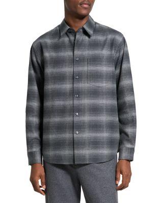 Weekend Shirt in Faded Check by THEORY