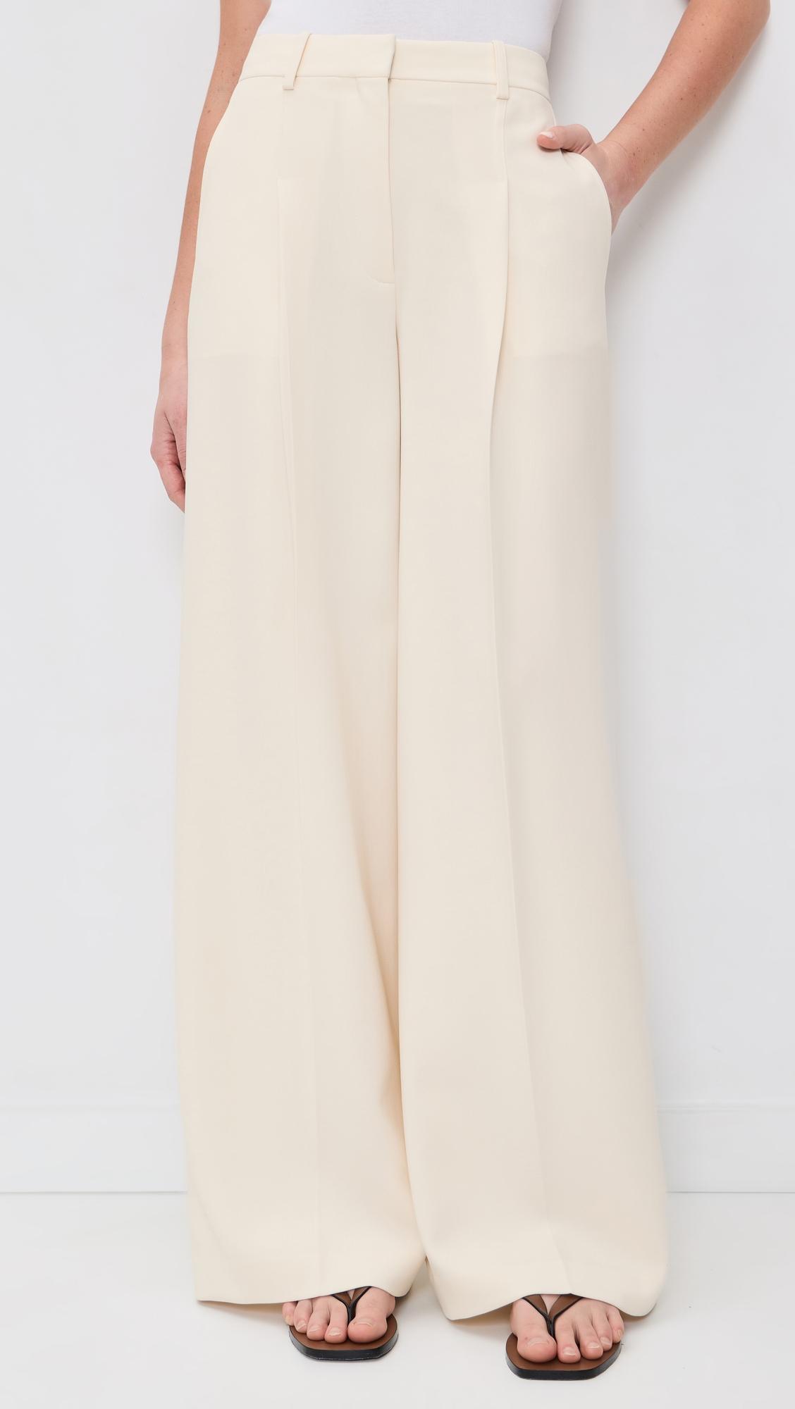 Wide Pleat Trousers by THEORY