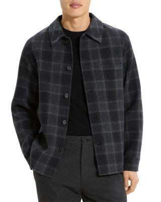 Wool & Cashmere Check Overshirt by THEORY