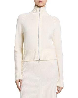 Wool & Cashmere Turtleneck Cardigan Sweater by THEORY