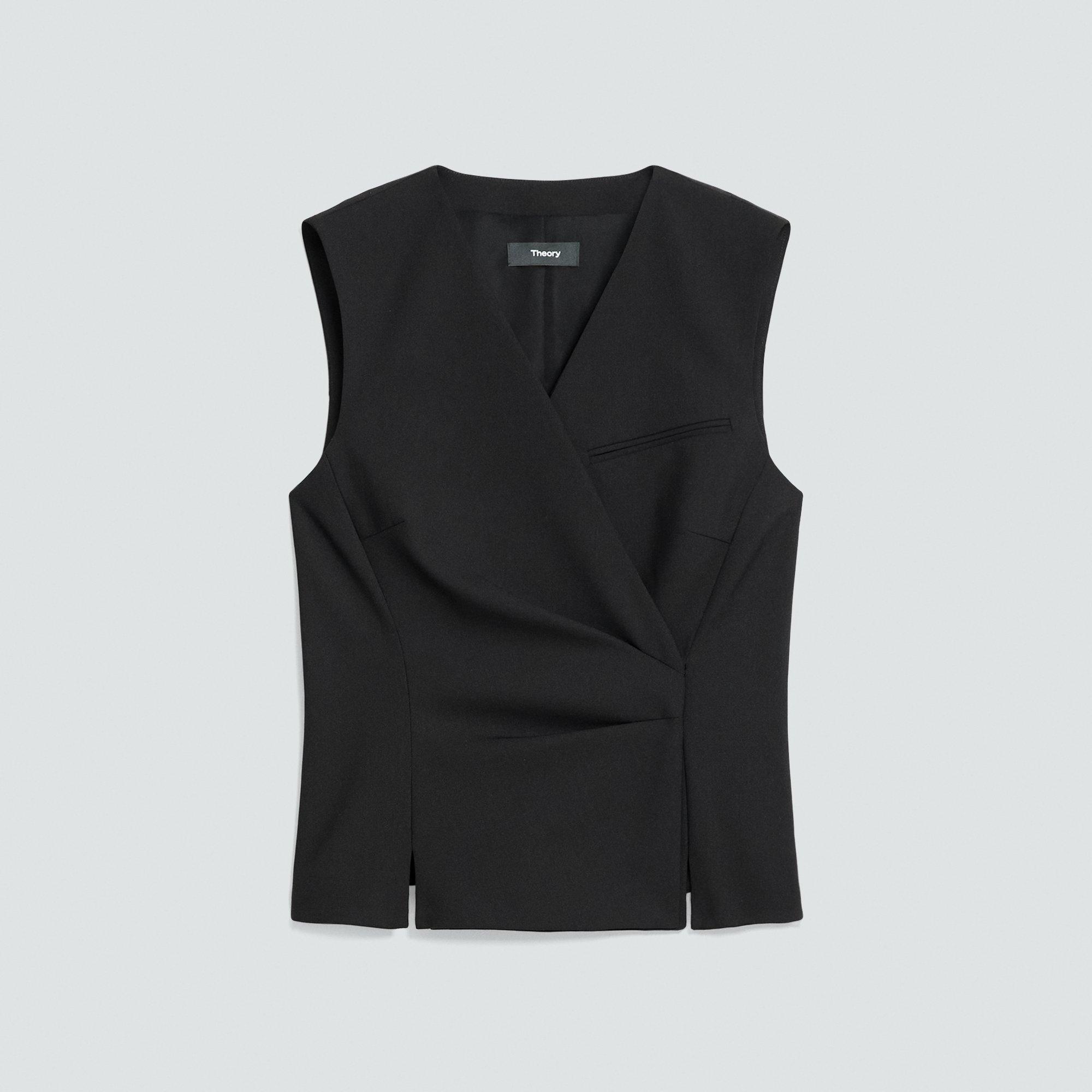 Wrap Vest in Good Wool by THEORY