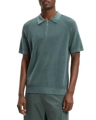 Zip Polo in Tactile Cotton by THEORY