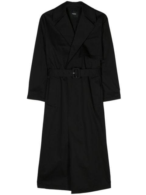 belted twill trench coat by THEORY